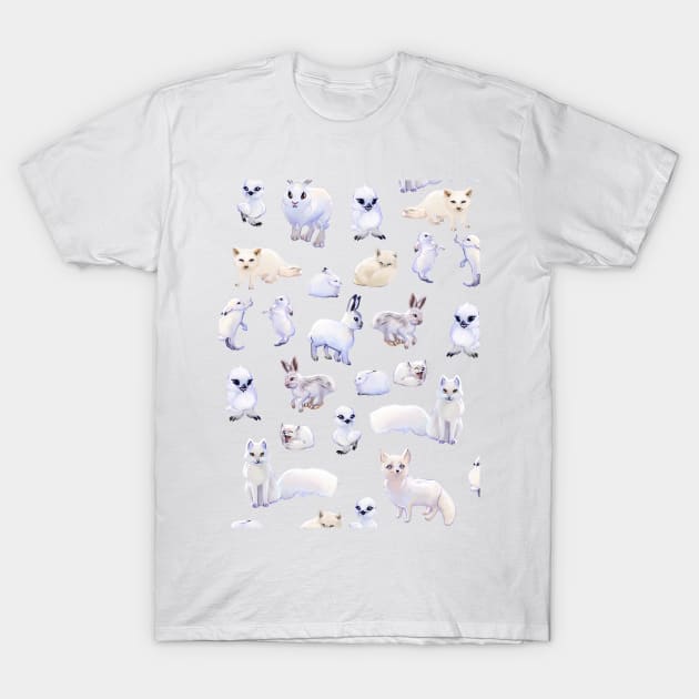 Snow white animal sticker bundle plus T-Shirt by Angsty-angst